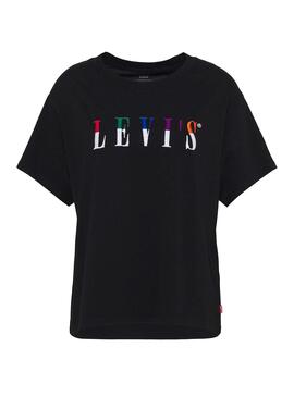 T-Shirt Levis Varsity Nero per Donna