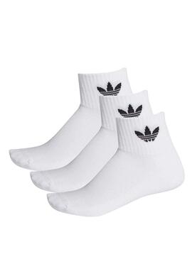Calcetines Adidas Mid Ankle Bianco Donna e Uomo
