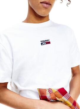 T-Shirt Tommy Jeans Small logo Bianco Uomo