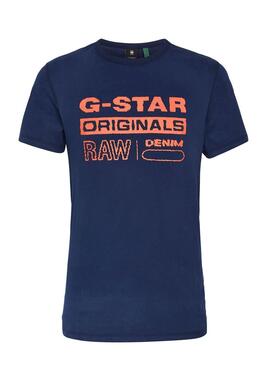 T-Shirt G Star Wavy Blu per Uomo