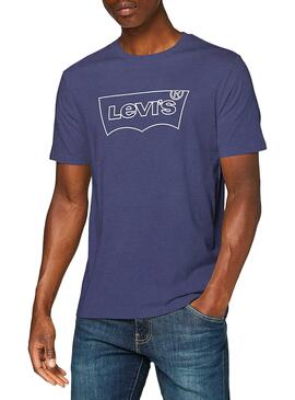 T-Shirt Levis Outline Blu per Uomo