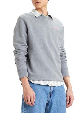 Felpa Levis Basic Crew grigia per Uomo