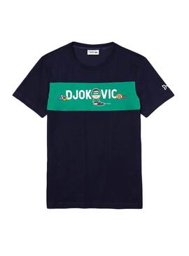 T-Shirt Lacoste Djokovic YSY Blu per Uomo