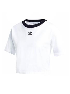 T-Shirt Adidas Crop Bianco per Donna