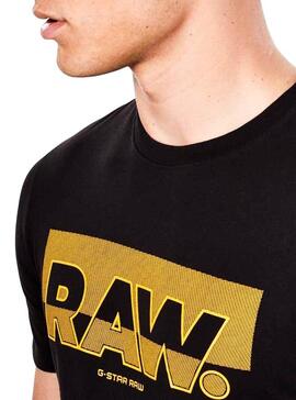 T-Shirt G Star Raw Graphic Slim Nero per Uomo