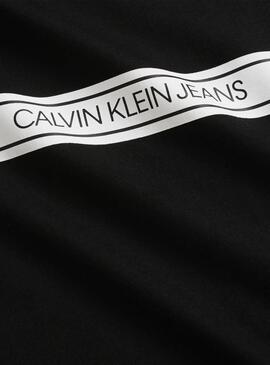T-Shirt Calvin Klein Jeans Stripe Nero Donna