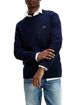 Pullover Tommy Jeans Blend Blu Blu Navy per Uomo