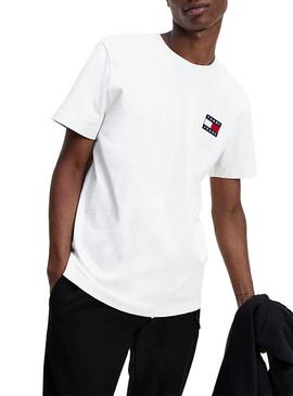 T-Shirt Tommy Jeans Big Patch Bianco per Uomo