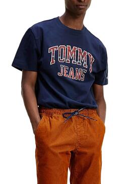T-Shirt Tommy Jeans Collegiate Blu per Uomo