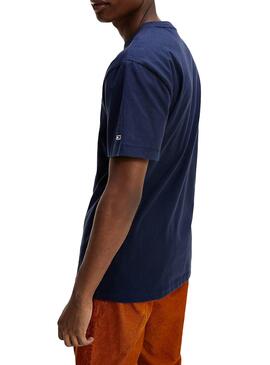 T-Shirt Tommy Jeans Collegiate Blu per Uomo