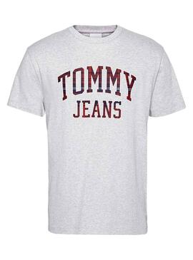 T-Shirt Tommy Jeans Collegiate Grigio per Uomo