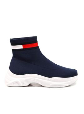 Sneaker Tommy Jeans Calzino Blu Navy per Donna