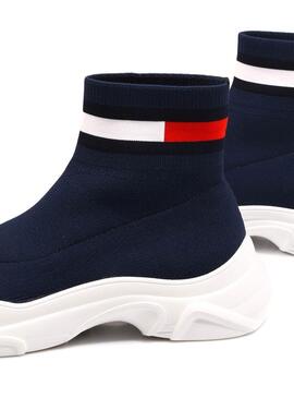 Sneaker Tommy Jeans Calzino Blu Navy per Donna