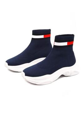 Sneaker Tommy Jeans Calzino Blu Navy per Donna