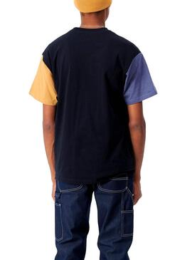 T-Shirt Carhartt Tricolore Blu Navy per Uomo