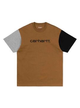 T-Shirt Carhartt Tricolor Marron per Uomo
