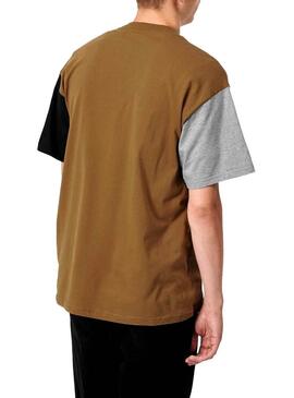 T-Shirt Carhartt Tricolor Marron per Uomo