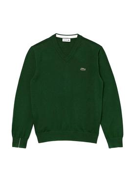 Pullover Lacoste Basic Verde per Uomo