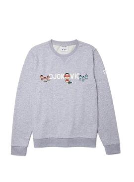 Felpa Lacoste Novak Djokovic Grigio per Uomo