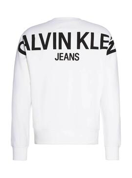 Felpa Calvin Klein Jeans Crew Bianco Uomo