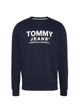 Felpa Tommy Jeans American Original Blu Uomo