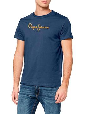 T-Shirt Pepe Jeans Eggo Blu per Uomo