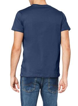 T-Shirt Pepe Jeans Eggo Blu per Uomo