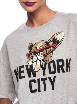 T-Shirt Superdry New York Grigio per Donna