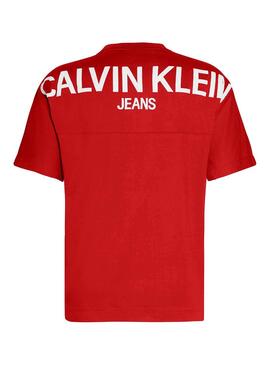 T-Shirt Calvin Klein Jeans Logo posteriore Rosso Uomo