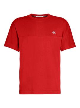 T-Shirt Calvin Klein Jeans Logo posteriore Rosso Uomo