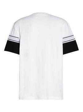 T-Shirt Calvin Klein Blocking Logo Bianco Uomo