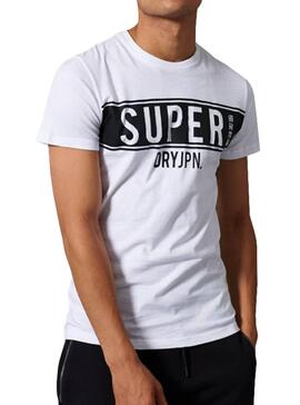 T-Shirt Superdry Panel Bianco per Uomo