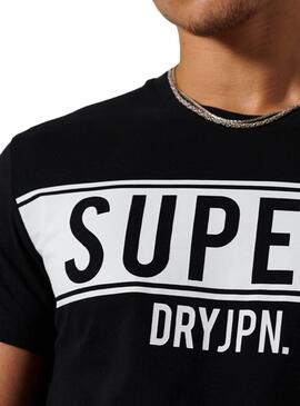 T-Shirt Superdry Panel Nero per Uomo