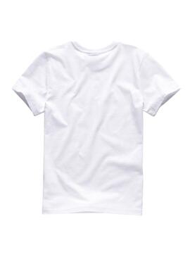 T-Shirt G-Star Patch Bianco per Bambino