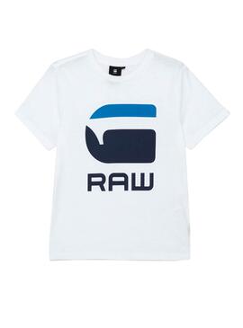 T-Shirt G-Star Raw Marchio Bianco per Bambino