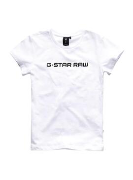 T-Shirt G-Star Basic Bianco per Bambina