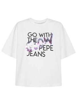 T-Shirt Pepe Jeans Adina Bianco per Donna