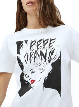 T-Shirt Pepe Jeans Fabiana Bianco per Donna