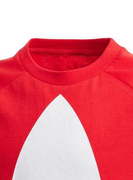T-Shirt Adidas Big Trefoil Rosso y Blu per Bambino
