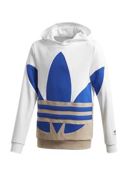 Felpa Adidas Big Trefoil Bianco per Bambino