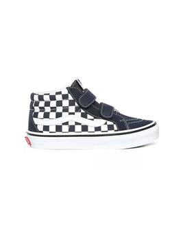 Sneaker Vans Checkerboard SK8-Mid Blu Navy