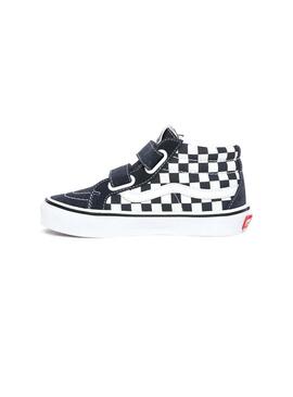 Sneaker Vans Checkerboard SK8-Mid Blu Navy