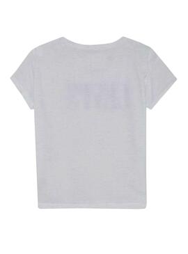 T-Shirt Levis Bianco Logo Brillo per Bambina