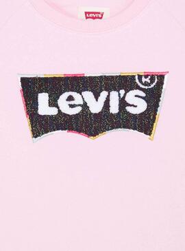 Felpe Levis Rosa Logo per Bambina