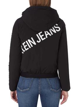 Giubbotto Calvin Klein Jeans Logo Nero per Donna