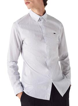 Camicia Lacoste Micro Bianco per Uomo