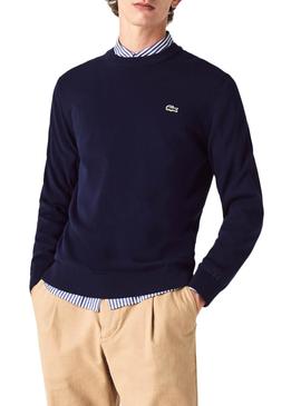 Pullover Lacoste Round Blu Blu Navy per Uomo