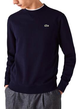 Felpa Lacoste Basic Logo Blu per Uomo