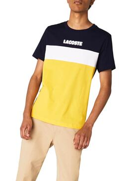 T-Shirt Lacoste Colore Block Blu Navy per Uomo