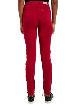 Pantaloni Naf Naf Skinny Rosso per Donna